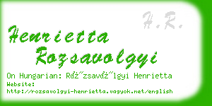 henrietta rozsavolgyi business card